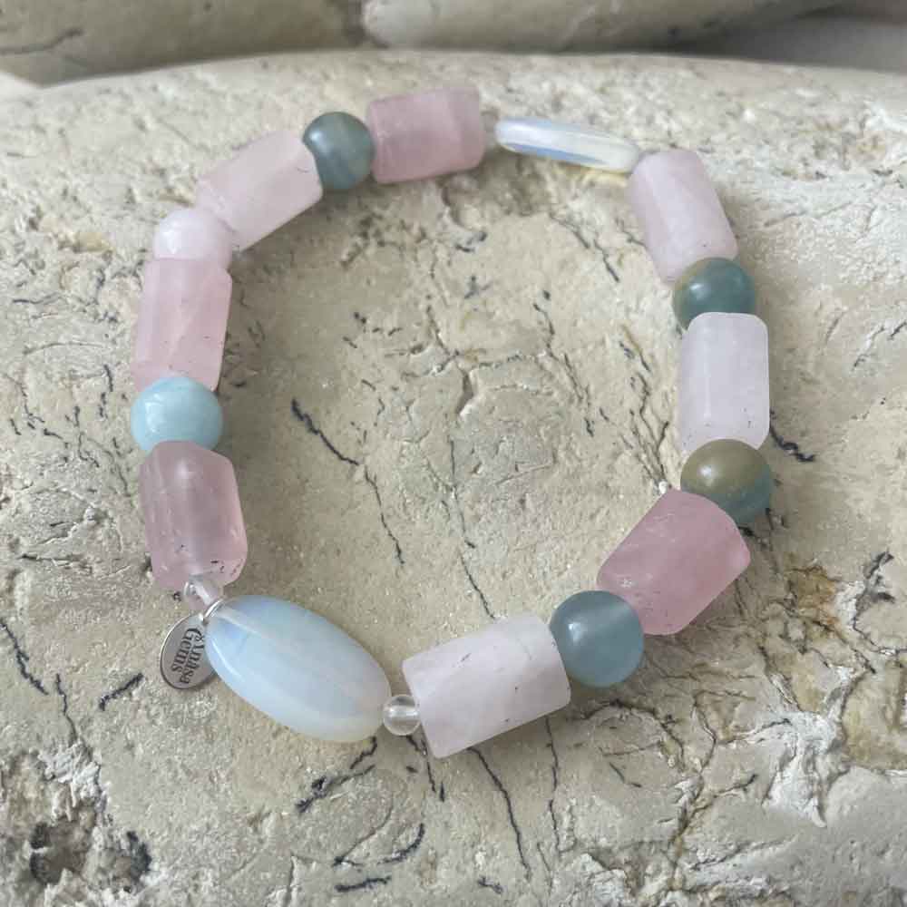 Aquamarine & Rose Quartz bracelet