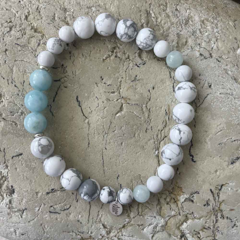 Aquamarine & White Turquoise bracelet