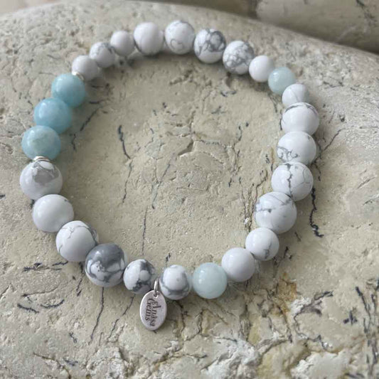 Aquamarine & White Turquoise bracelet