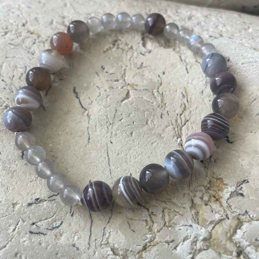 Labradorite & Agate bracelet