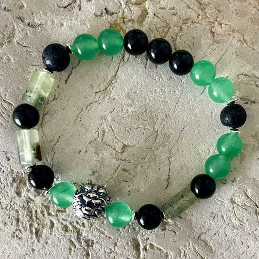 Obsidian Green Aventurine & Sculptural Prehnite