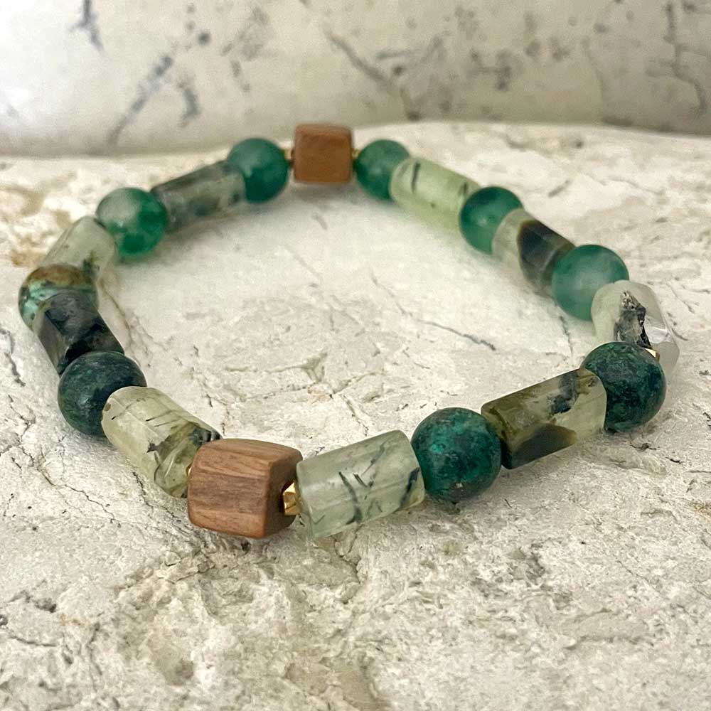 Moss Agate & African Turquoise bracelet