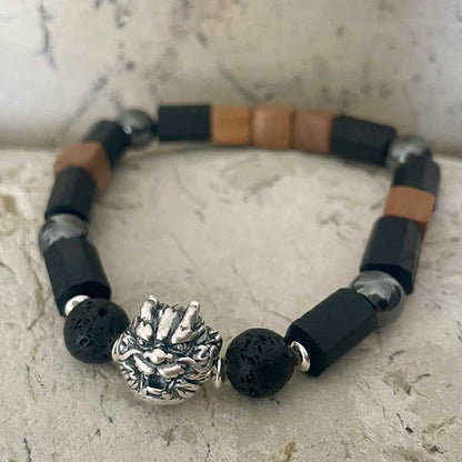 Lava Stone & Black Tourmaline bracelet