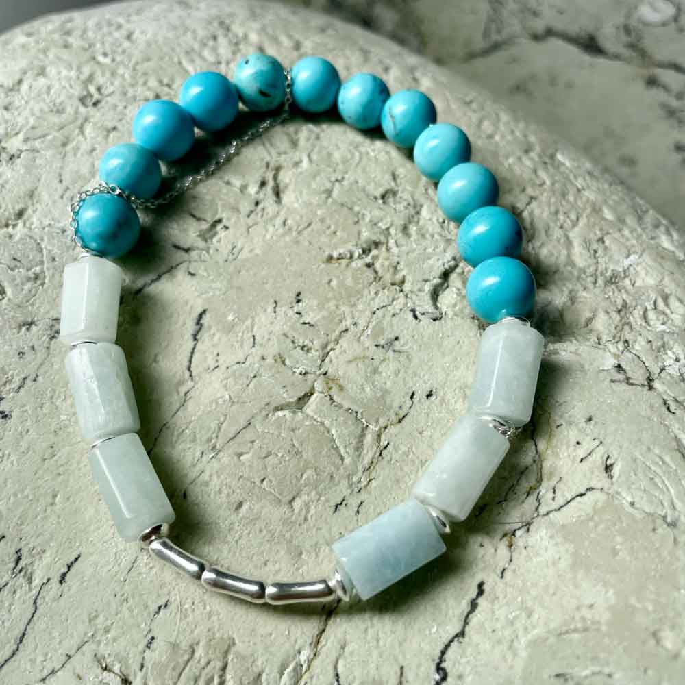 Blue Turquoise & Aquamarine bracelet