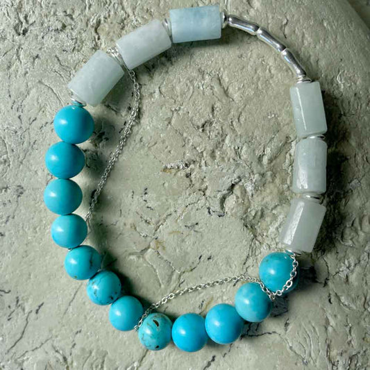Blue Turquoise & Aquamarine bracelet
