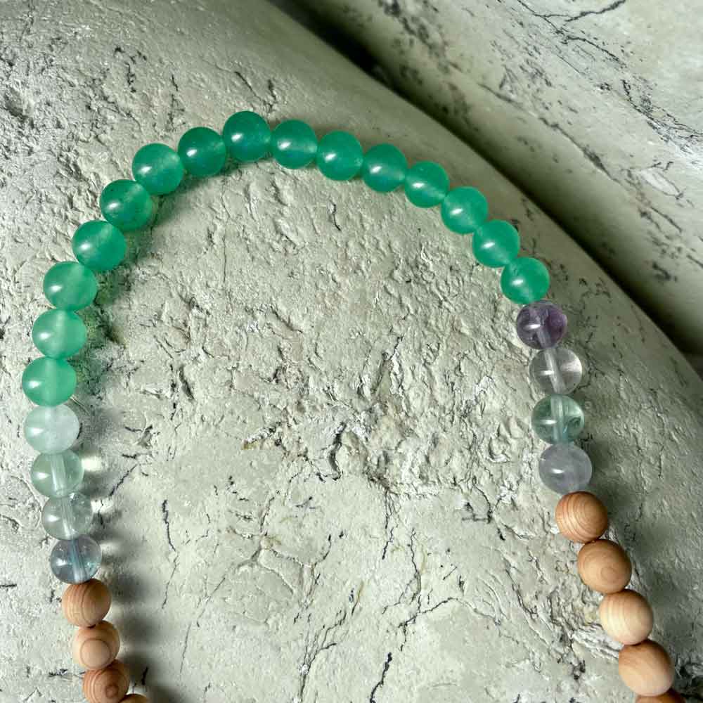 Sandalwood & Fluorite & Green Aventurine bracelet