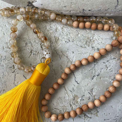 Mala, sandalwood & citrine