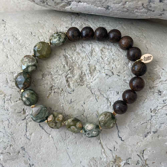 Rhyolite & Bronzite bracelet