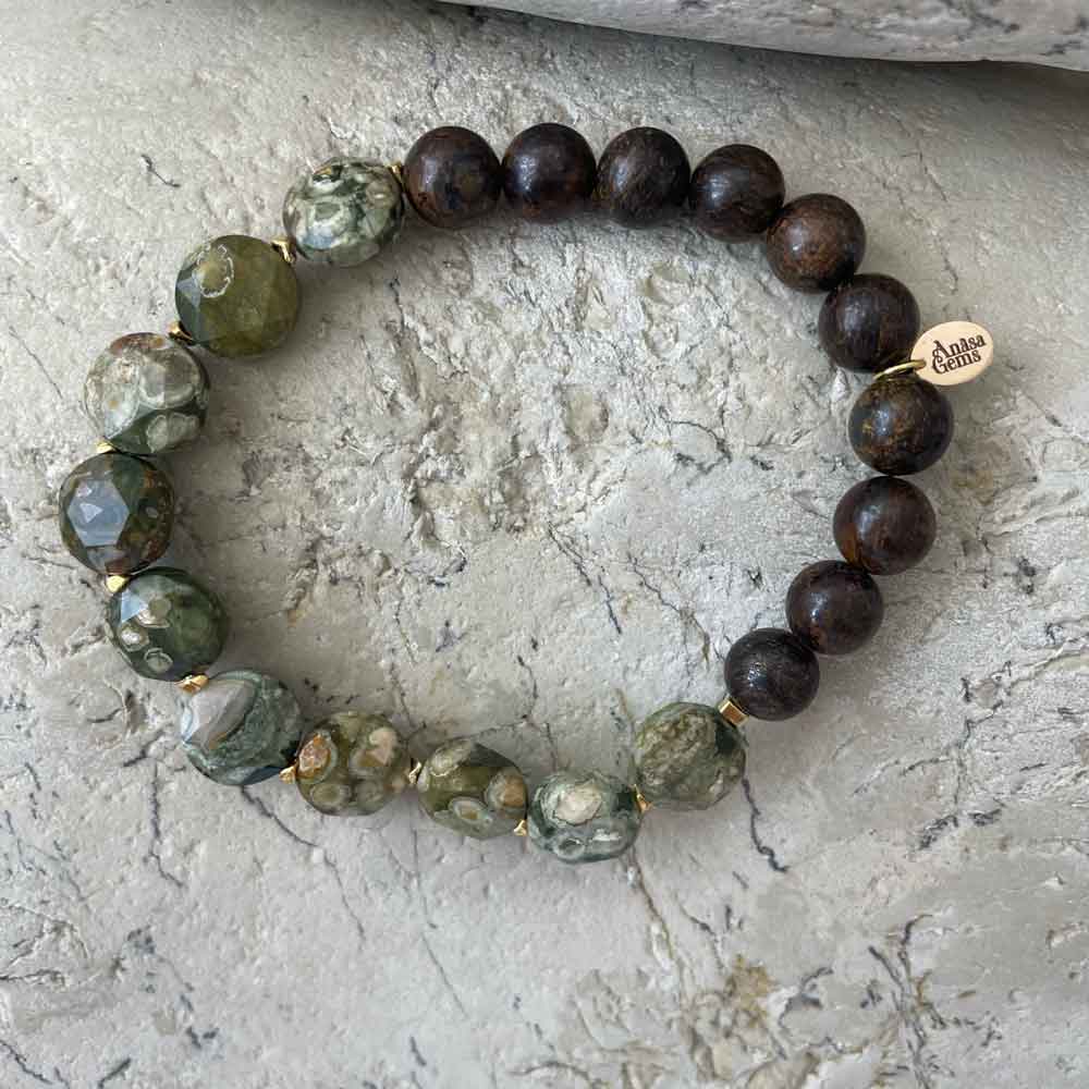 Rhyolite & Bronzite bracelet