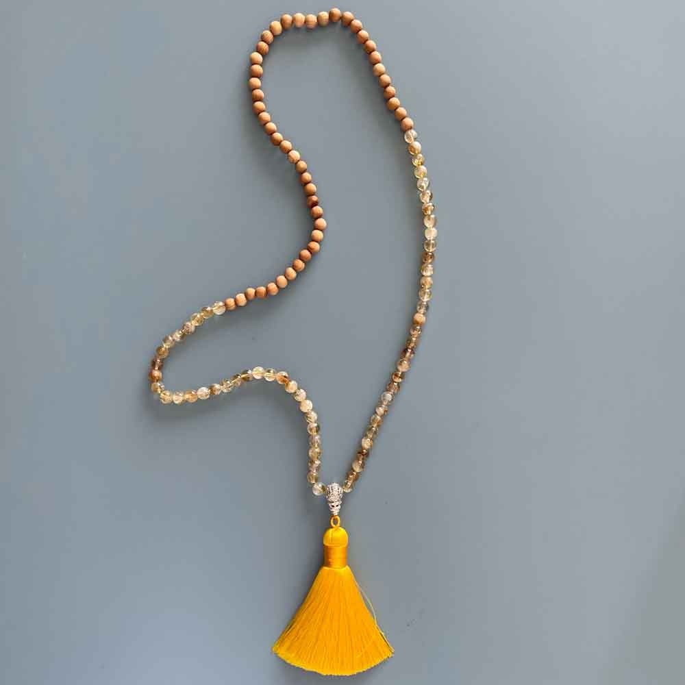 Mala, sandalwood & citrine