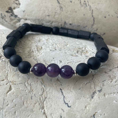 Tourmaline & Amethyst & Agate bracelet