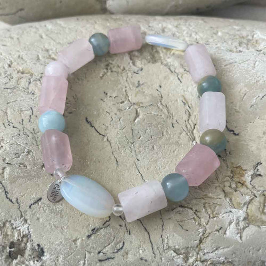 Aquamarine & Rose Quartz bracelet