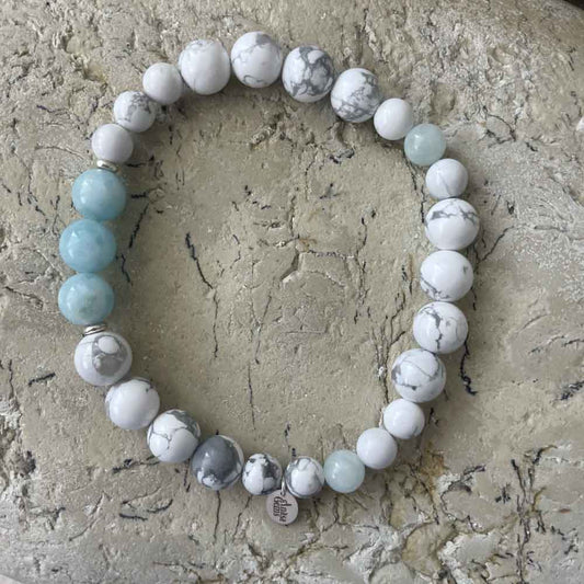 Aquamarine & White Turquoise bracelet