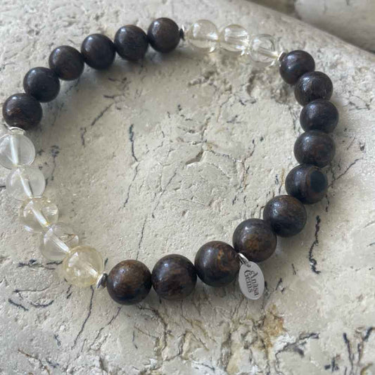 Citrine & Bronzite bracelet