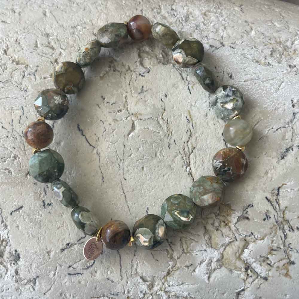 Rhyolite & Aquamarine bracelet