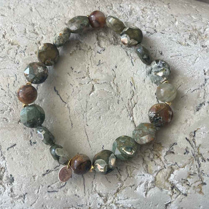 Rhyolite & Aquamarine bracelet