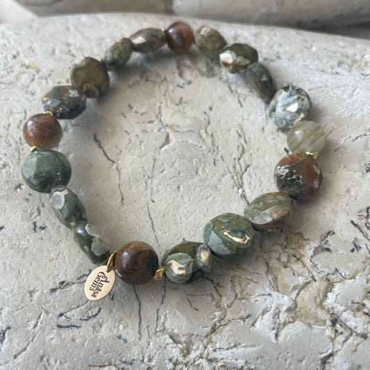 Rhyolite & Aquamarine bracelet