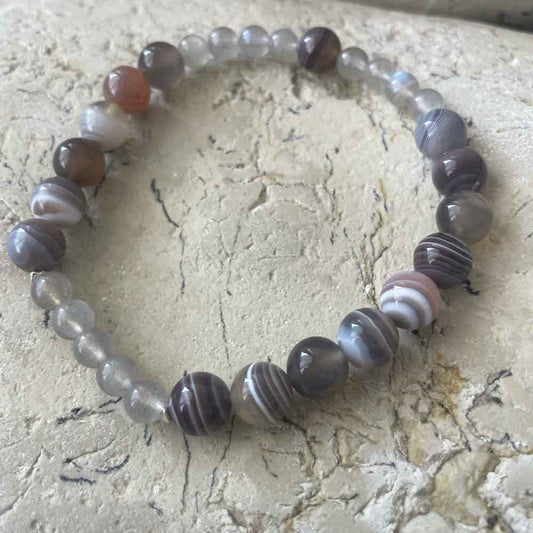 Labradorite & Agate bracelet
