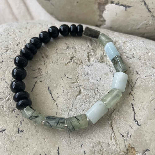 Agate & Prehnite bracelet