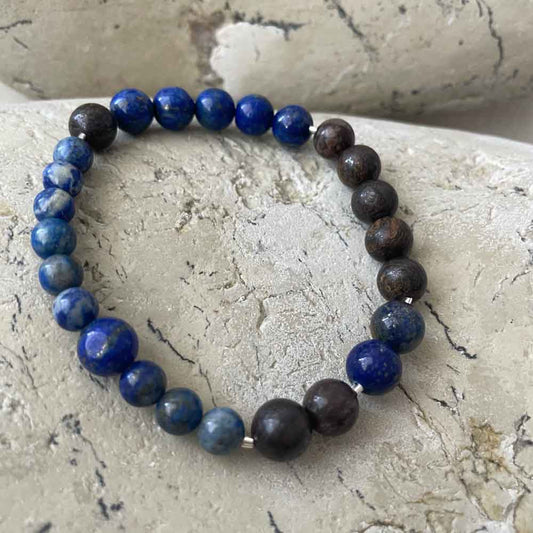Bronzite & Lapis Lazuli  bracelet