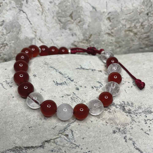 Red Agate & Crackled Quartz bracelet