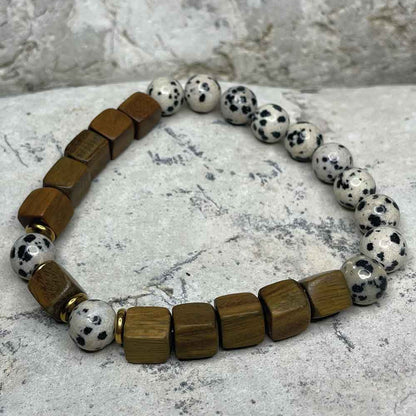 Dalmatian Jasper & Sandalwood Cubes